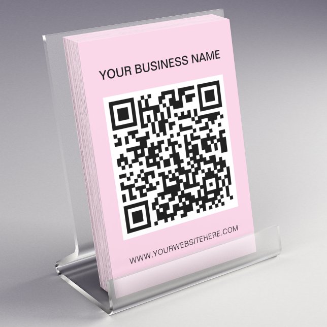 Simple Blush Pink Promotional QR Code Marketing  Flyer (Creator Uploaded)