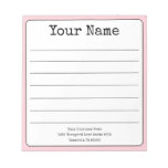 Simple Blush Pink Retro Add Your Name Lined  Notepad