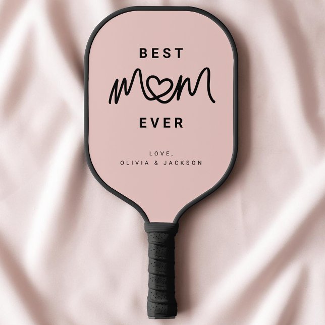 Simple Blush Pink Script Cute Modern Best Mom Ever Pickleball Paddle (Simple Blush Pink Script Cute Modern Best Mom Ever Pickleball Paddle)