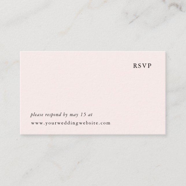 Simple Blush Pink Wedding | Online RSVP Enclosure Card (Front)
