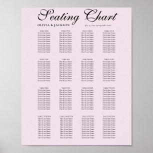 Simple Blush Pink Wedding Seating Chart
