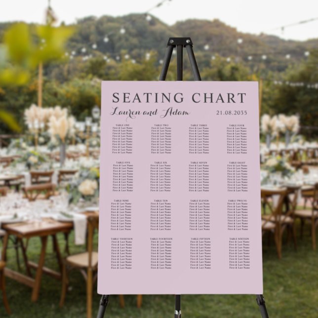 Simple Blush Pink Wedding Seating Chart Foam Board (Creator Uploaded)