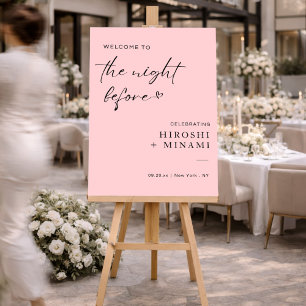 Simple Blush Pink Welcome To The Night Before Foam Board