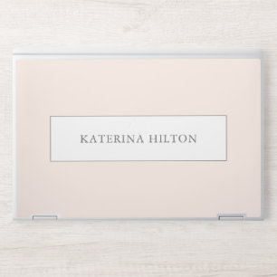 Simple Blush Pink with Name HP Laptop Skin