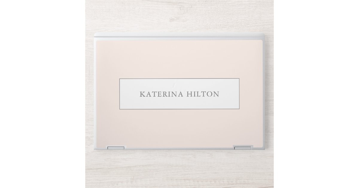 Simple Blush Pink with Name HP Laptop Skin | Zazzle