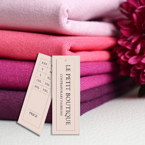 Simple Blush US Clothing Size Chart Price Tag