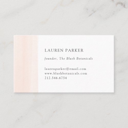 Simple Blush Watercolor Business Card
