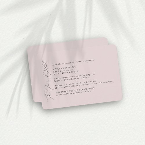 Simple Blush Wedding Finer Details Enclosure Card