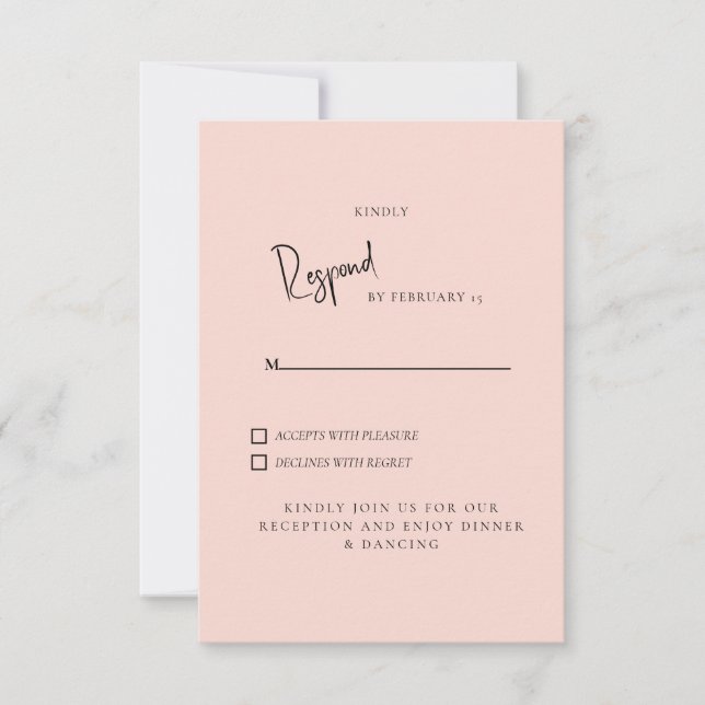 Simple Blush Wedding RSVP (Front)