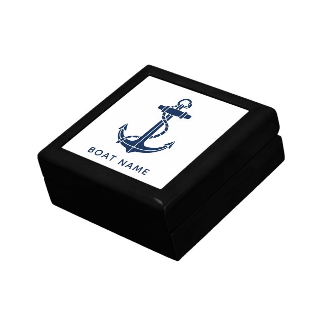 Simple Boat Anchor Cruise Trip Custom Gift Box (Side)