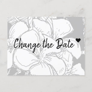Simple Bohemian Script Floral Change the Date Postcard