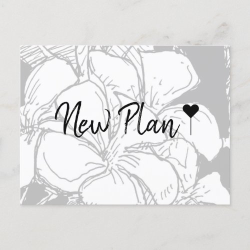 Simple Bohemian Script Floral New Plan Postcard