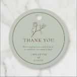 Simple Bohemian Wedding floral   Favor Tags<br><div class="desc">This Simple Floral Bohemian Wedding Thank you tag is easy to edit and will be great for Boho wedding. Matching products including Invitation suite and day-off stationery can be found in Modern Bohemian Flower Wedding Collection in my store Wowweds.</div>