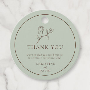 Simple Bohemian Wedding floral   Favor Tags