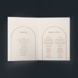 Simple Boho Arch Ivory Wedding Folded Program<br><div class="desc">This Simple Boho Arch Ivory Wedding Folded Program design features a sophisticated muted palette of neutral ivory paired with gorgeous mix and match options of rust terracotta, sage green, and plum. The understated elegance of simple typography and gentle arches creates a soothing and polished aesthetic with classic minimalist styling. The...</div>