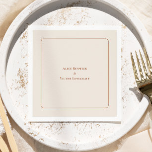Simple Boho Arch Ivory Wedding Napkins