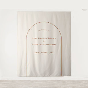 Simple Boho Arch Ivory Wedding Photo Backdrop