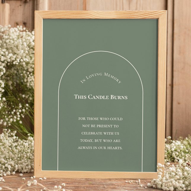 Simple Boho Arch Sage Green This Candle Burns Poster (Creator Uploaded)