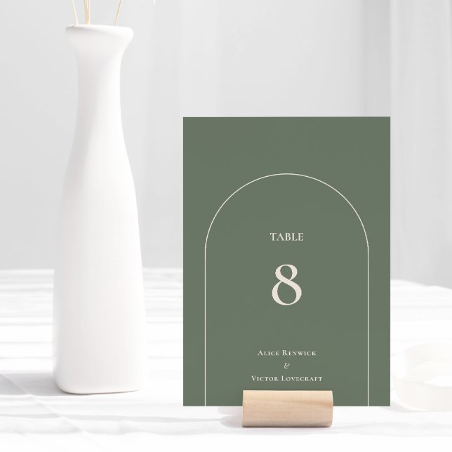 Simple Boho Arch Sage Green Wedding Table Number (Creator Uploaded)
