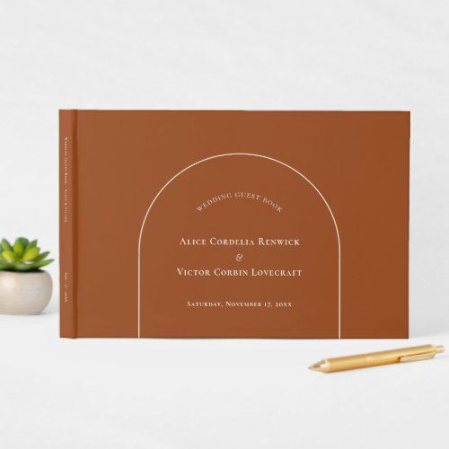 Simple Boho Arch Terracotta Wedding Guest Book
