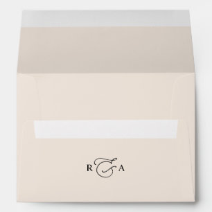Simple Boho Blush Return Address Monogram Wedding Envelope