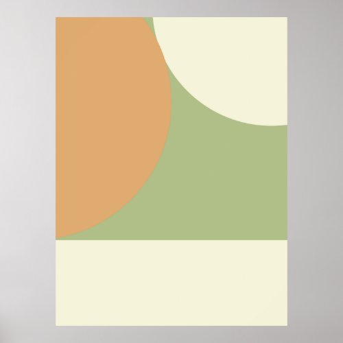 Simple Boho Calm Bauhaus Style Geometric Poster