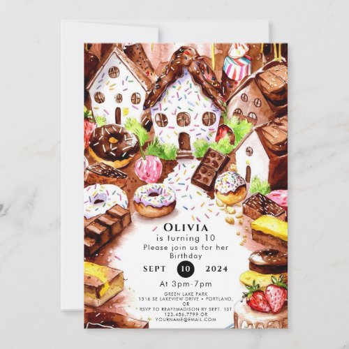 Simple Boho Chocolate Birthday Invitation