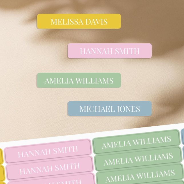 Simple Boho Color Kids Waterproof Name Labels (Creator Uploaded)