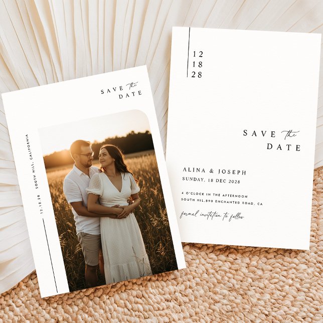 Simple Boho Elegant Save the Date Photo (Creator Uploaded)