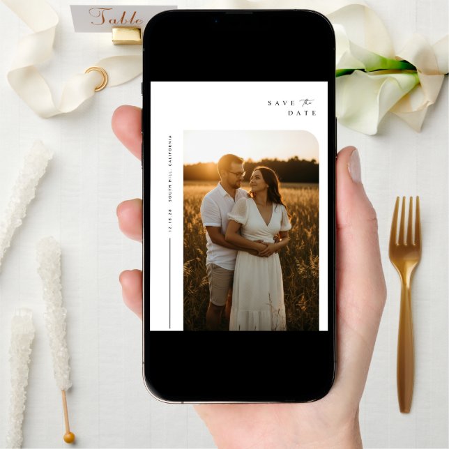 Simple Boho Elegant Save the Date Photo (Front Digital)