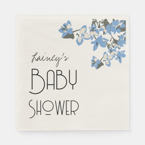 Simple Boho Floral Baby Shower Napkins