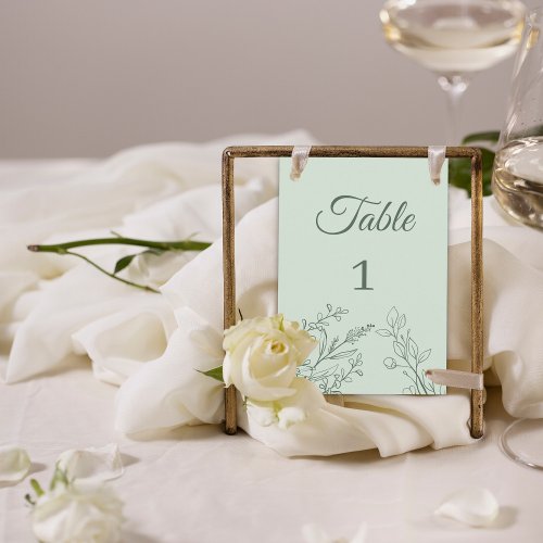 Simple Boho Floral Table Card Number