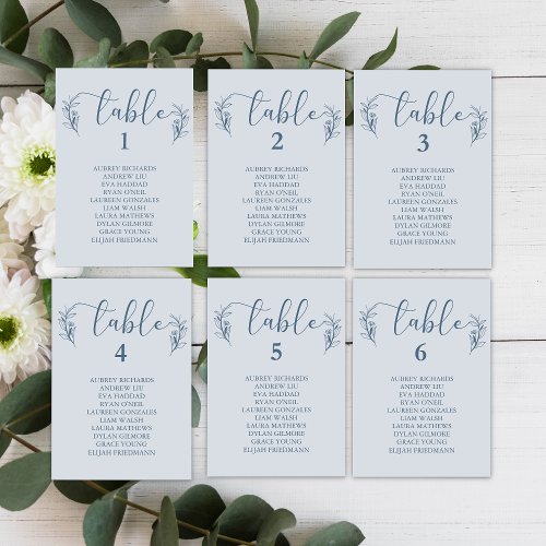 Simple Boho Floral Wedding Seating Chart Cards 