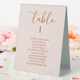 Simple Boho Floral Wedding  Table Tent