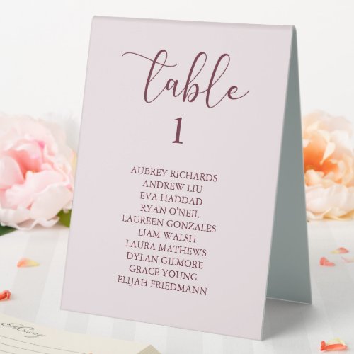 Simple Boho Floral Wedding  Table Tent Sign