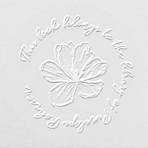 Simple Boho Flower Custom Handwritten Book Embosser