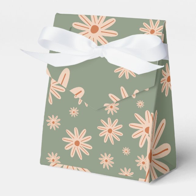 Simple Boho Flowers All Ages Birthday Favor Boxes (Front Side)