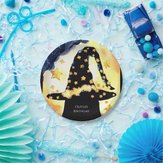 Simple Boho Fun Wizard Birthday Paper Plates (Party)