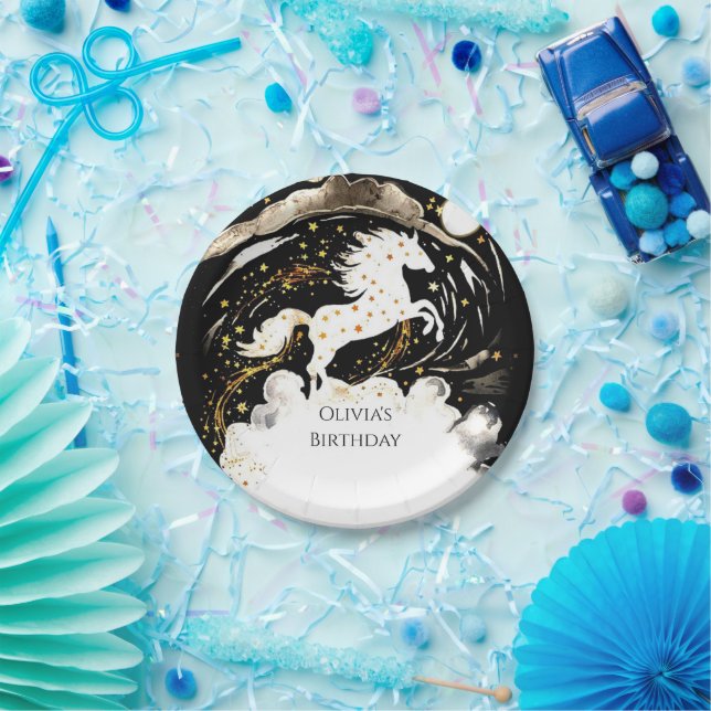 Simple Boho Horse Birthday Paper Plates (Party)