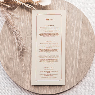 Simple Boho Ivory Wedding Flat Menu