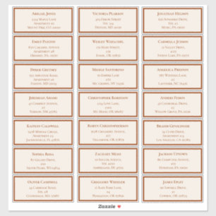 Simple Boho Ivory Wedding Guest Address Sticker