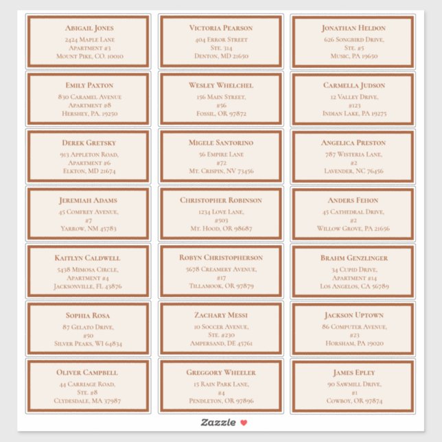 Simple Boho Ivory Wedding Guest Address Sticker (Sheet)