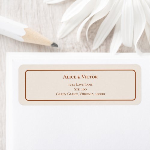 Simple Boho Ivory Wedding Return Address Label