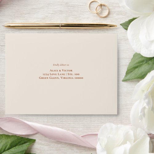 Simple Boho Ivory Wedding Self_Addressed Envelope
