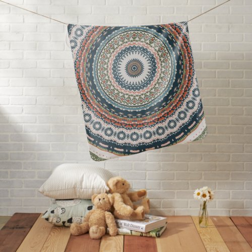Simple Boho Mandala Design Baby Blanket