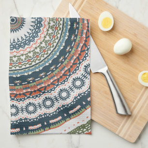 Simple Boho Mandala Design Kitchen Towel