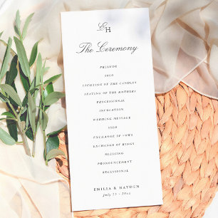 Simple Boho Minimal Wedding Program