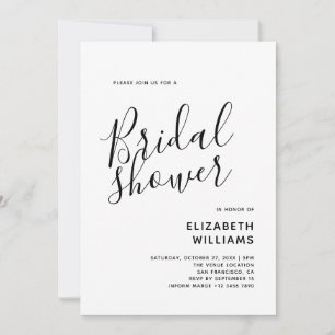 Simple Boho Minimalist Bridal Shower Invitation