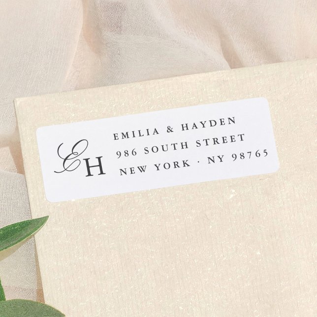 Simple Boho Minimalist Monogram Wedding Label (Creator Uploaded)