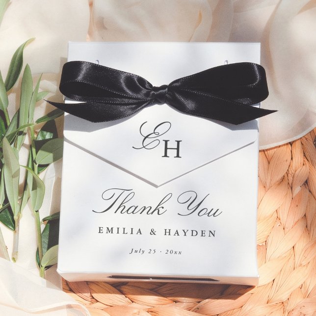 Simple Boho Minimalist Thank You Wedding Favor Boxes (Creator Uploaded)